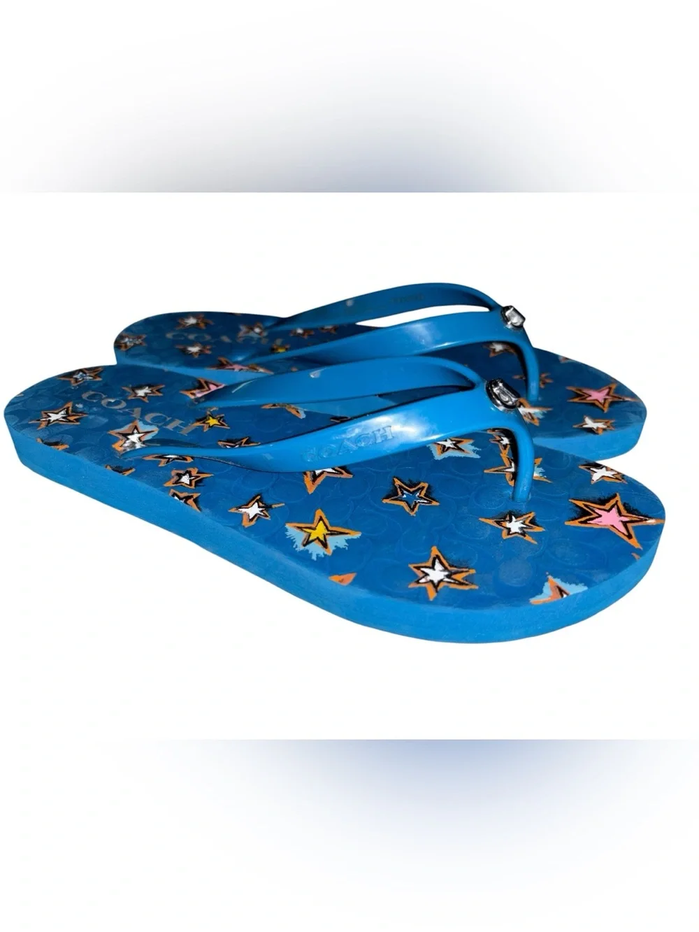 Coach Abigail blue star Flip Flops